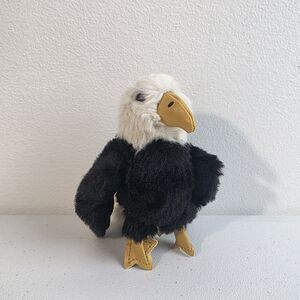 Vintage Folkmanis Eagle Black White Finger Puppet Plush